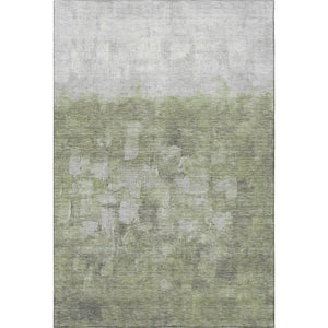 HomeRoots 8' Fern Green and Silver Abstract Round Rug - Washable, Stain Resistant, UV Protection, Non-Slip! 718457