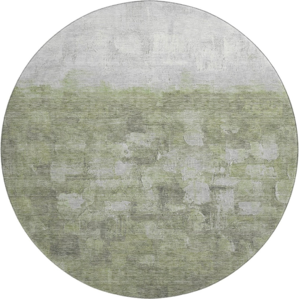 HomeRoots 8' X 10' Fern Green & Silver Abstract Washable Area Rug – UV Protected, Stylish & Durable for All Spaces 718458