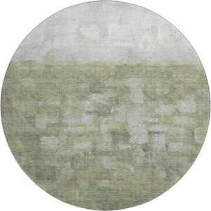 HomeRoots 8' X 10' Fern Green & Silver Abstract Washable Area Rug – UV Protected, Stylish & Durable for All Spaces 718458