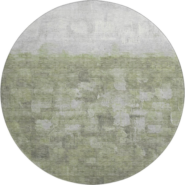 HomeRoots 8' X 10' Fern Green & Silver Abstract Washable Area Rug – UV Protected, Stylish & Durable for All Spaces 718458