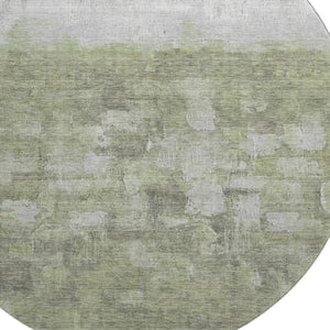 HomeRoots 8' X 10' Fern Green & Silver Abstract Washable Area Rug – UV Protected, Stylish & Durable for All Spaces 718458