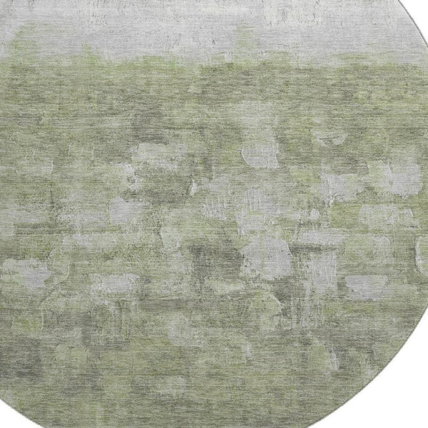 HomeRoots 8' X 10' Fern Green & Silver Abstract Washable Area Rug – UV Protected, Stylish & Durable for All Spaces 718458