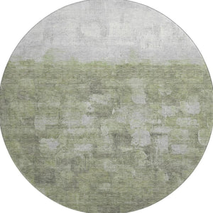 HomeRoots 8' X 10' Fern Green & Silver Abstract Washable Area Rug – UV Protected, Stylish & Durable for All Spaces 718458