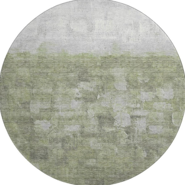 HomeRoots 8' X 10' Fern Green & Silver Abstract Washable Area Rug – UV Protected, Stylish & Durable for All Spaces 718458
