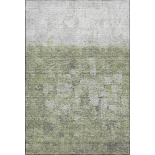 HomeRoots 10' X 14' Fern Green & Silver Abstract Area Rug - Durable, Washable, UV-Protected for High-Traffic Areas 718460