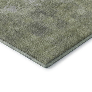 HomeRoots 10' X 14' Fern Green & Silver Abstract Area Rug - Durable, Washable, UV-Protected for High-Traffic Areas 718460