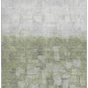 HomeRoots 10' X 14' Fern Green & Silver Abstract Area Rug - Durable, Washable, UV-Protected for High-Traffic Areas 718460