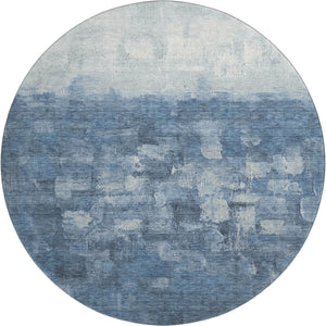 HomeRoots 8' X 10' Stylish Navy Blue & Ivory Abstract Area Rug - Washable, UV Protected, Stain Resistant Comfort 718464