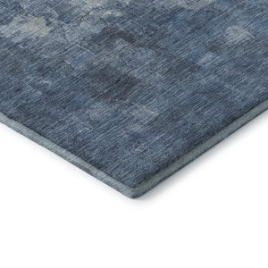 HomeRoots 8' X 10' Stylish Navy Blue & Ivory Abstract Area Rug - Washable, UV Protected, Stain Resistant Comfort 718464