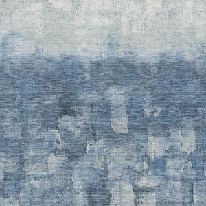 HomeRoots 9' X 12' Navy Blue & Ivory Abstract Area Rug - Washable, Durable, UV Protected for High-Traffic Homes 718465