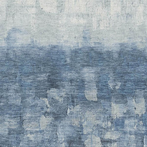 HomeRoots 10' X 14' Navy Blue & Ivory Abstract Area Rug - Washable, UV Protected, Durable & Non-Slip Design 718466