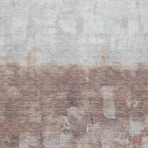 HomeRoots 5' X 8' Modern Rust and Silver Abstract Area Rug - Machine Washable, UV Protected, Non-Slip Backing 718468