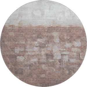 HomeRoots 8' X 10' Washable Rust & Silver Abstract Area Rug with UV Protection for High-Traffic Spaces 718470