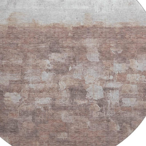 HomeRoots 8' X 10' Washable Rust & Silver Abstract Area Rug with UV Protection for High-Traffic Spaces 718470