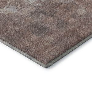 HomeRoots 8' X 10' Washable Rust & Silver Abstract Area Rug with UV Protection for High-Traffic Spaces 718470