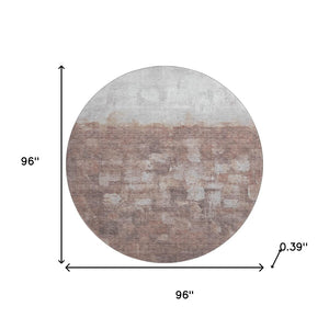 HomeRoots 8' X 10' Washable Rust & Silver Abstract Area Rug with UV Protection for High-Traffic Spaces 718470