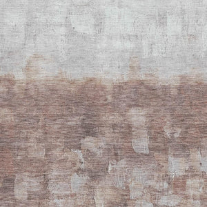 HomeRoots 9' X 12' Modern Rust and Silver Abstract Area Rug - Washable, UV-Protected, Durable, Stylish Design 718471