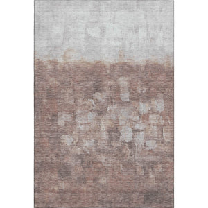 HomeRoots 10' X 14' Contemporary Rust and Silver Abstract Area Rug - Durable, Washable, UV Protected Design 718472