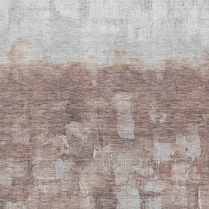 HomeRoots 10' X 14' Contemporary Rust and Silver Abstract Area Rug - Durable, Washable, UV Protected Design 718472