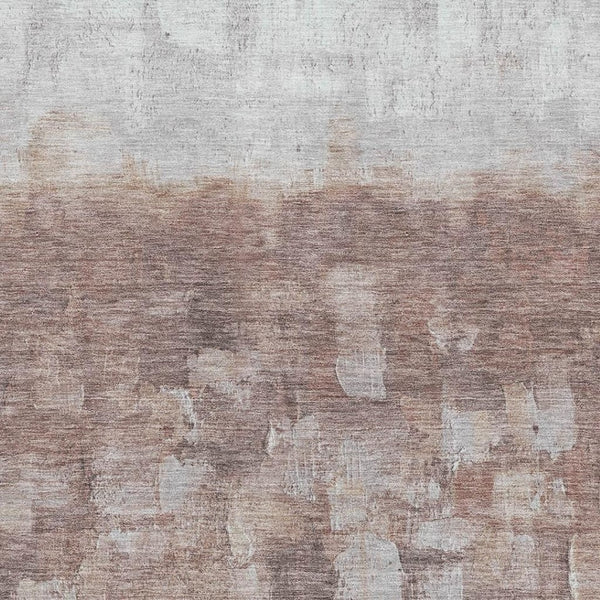 HomeRoots 10' X 14' Contemporary Rust and Silver Abstract Area Rug - Durable, Washable, UV Protected Design 718472