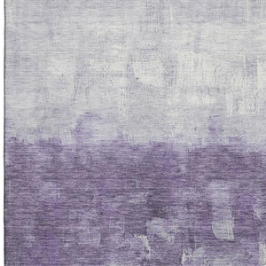 HomeRoots 5' X 8' Stylish Purple and Ivory Abstract Washable Area Rug with UV Protection for Modern Homes 718474