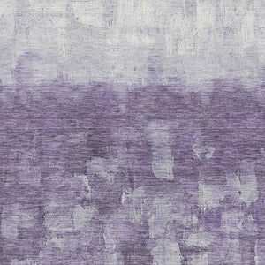 HomeRoots 8' Purple and Ivory Abstract Washable Round Rug with UV Protection - Durable, Stylish, and Safe! 718475