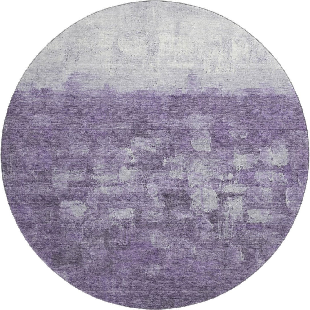 HomeRoots 8' X 10' Abstract Purple and Ivory Washable Area Rug with UV Protection for Modern Homes 718476