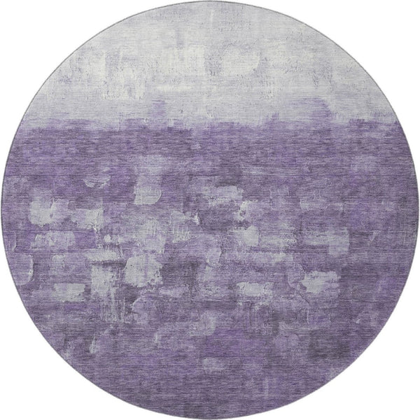 HomeRoots 8' X 10' Abstract Purple and Ivory Washable Area Rug with UV Protection for Modern Homes 718476