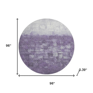 HomeRoots 8' X 10' Abstract Purple and Ivory Washable Area Rug with UV Protection for Modern Homes 718476