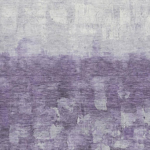 HomeRoots 9' X 12' Purple and Ivory Abstract Area Rug - Washable, UV-Protected, Soft, and Stylish for High-Traffic Rooms 718477