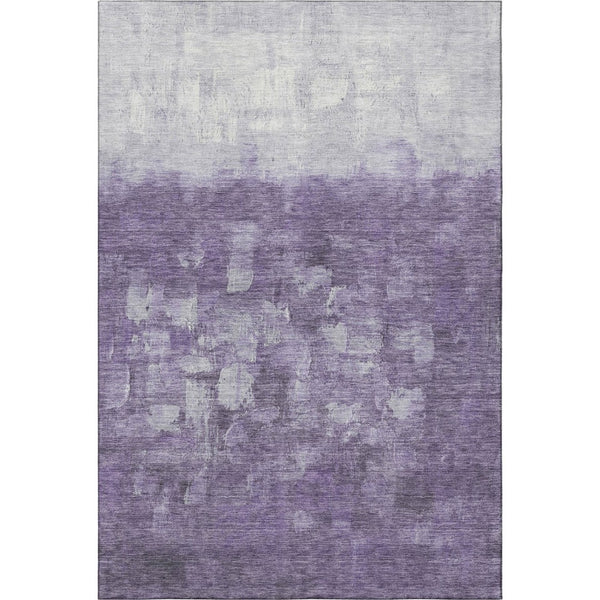 HomeRoots 9' X 12' Purple and Ivory Abstract Area Rug - Washable, UV-Protected, Soft, and Stylish for High-Traffic Rooms 718477