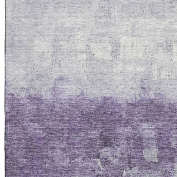 HomeRoots 10' X 14' Purple and Ivory Abstract Area Rug - Washable, UV Protected, Durable for High Traffic Spaces 718478
