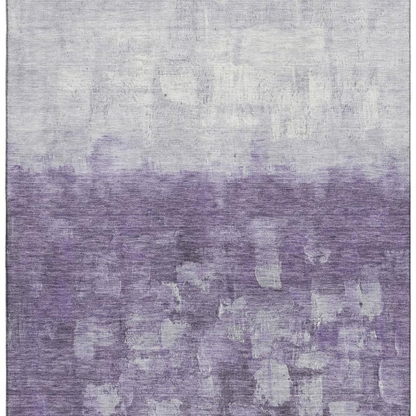 HomeRoots 10' X 14' Purple and Ivory Abstract Area Rug - Washable, UV Protected, Durable for High Traffic Spaces 718478