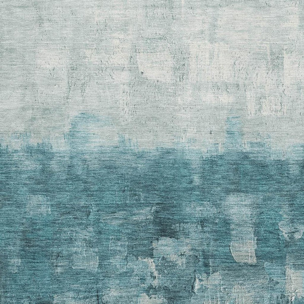 HomeRoots 10' X 14' Teal And Ivory Abstract Area Rug - Washable, UV-Protected, Perfect for High-Traffic Spaces! 718484