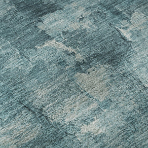 HomeRoots 10' X 14' Teal And Ivory Abstract Area Rug - Washable, UV-Protected, Perfect for High-Traffic Spaces! 718484