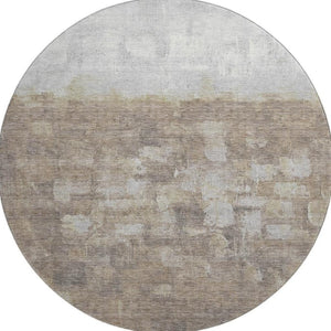HomeRoots 8' X 10' Durable Taupe & Ivory Abstract Area Rug - Washable, UV Protected, Family-Friendly Style! 718488