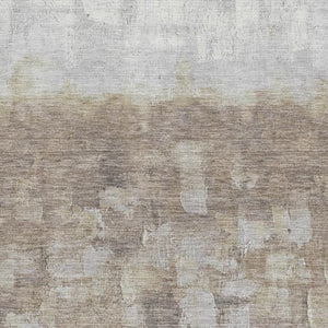HomeRoots 9' X 12' Abstract Taupe & Ivory Area Rug - Washable, UV-Protected, Durable for Active Households 718489