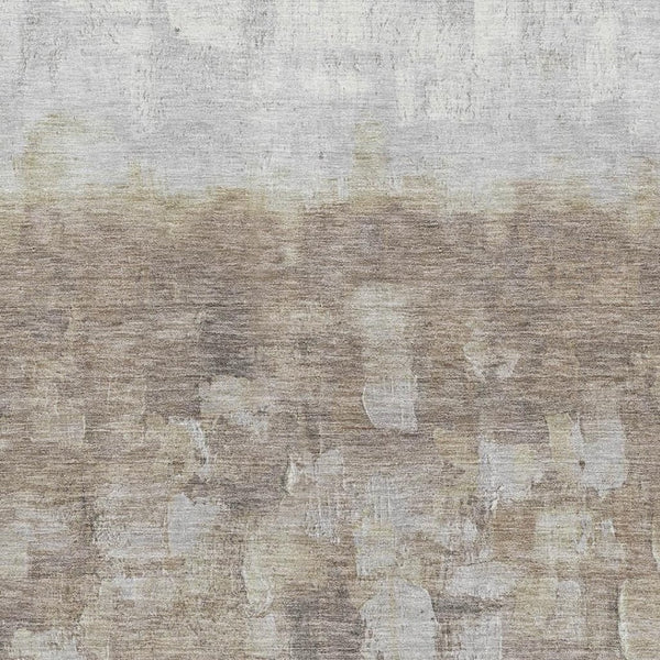 HomeRoots 9' X 12' Abstract Taupe & Ivory Area Rug - Washable, UV-Protected, Durable for Active Households 718489