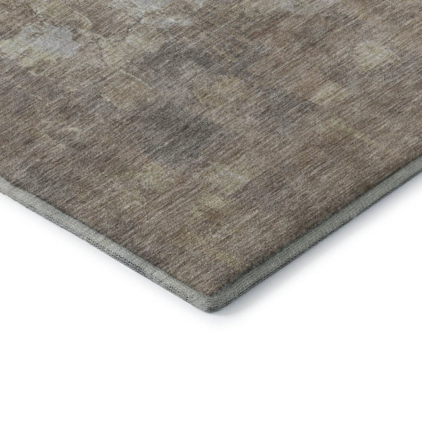 HomeRoots 10' X 14' Taupe & Ivory Abstract Area Rug - Washable, UV Protected, Durable for High-Traffic Spaces 718490