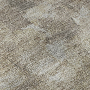 HomeRoots 10' X 14' Taupe & Ivory Abstract Area Rug - Washable, UV Protected, Durable for High-Traffic Spaces 718490