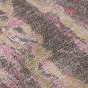 HomeRoots 8' X 10' Modern Blush and Wheat Abstract Area Rug - Washable, UV Protected, Durable & Stylish! 718494
