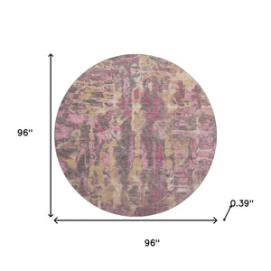 HomeRoots 8' X 10' Modern Blush and Wheat Abstract Area Rug - Washable, UV Protected, Durable & Stylish! 718494
