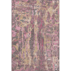 HomeRoots 9' X 12' Blush & Wheat Abstract Washable Area Rug - UV Protected, Stain Resistant & Family Friendly 718495