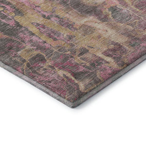 HomeRoots 9' X 12' Blush & Wheat Abstract Washable Area Rug - UV Protected, Stain Resistant & Family Friendly 718495