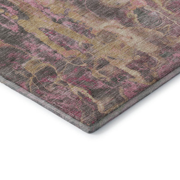 HomeRoots 9' X 12' Blush & Wheat Abstract Washable Area Rug - UV Protected, Stain Resistant & Family Friendly 718495