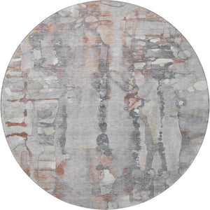 HomeRoots 8' X 10' Copper and Gray Abstract Area Rug - Washable, Stain-Resistant, UV Protected for Busy Homes 718500