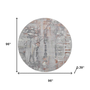 HomeRoots 8' X 10' Copper and Gray Abstract Area Rug - Washable, Stain-Resistant, UV Protected for Busy Homes 718500