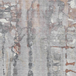 HomeRoots 10' X 14' Stylish Copper and Gray Abstract Washable Area Rug with UV Protection for Any Room 718502
