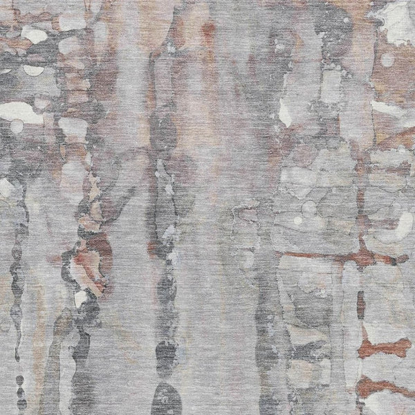 HomeRoots 10' X 14' Stylish Copper and Gray Abstract Washable Area Rug with UV Protection for Any Room 718502