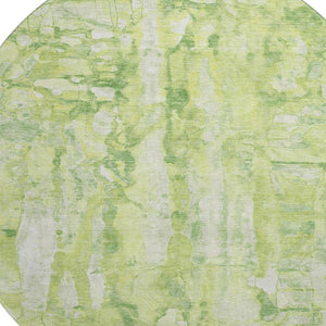 HomeRoots 8' X 10' Lime Green & Ivory Abstract Area Rug - Washable, UV Protected, Perfect for Family Homes! 718512